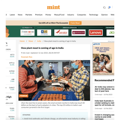 India’s Clear Meat Files Patent for Cell Based Meat Technology